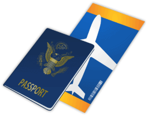 דרכון וכרטיס טיסה